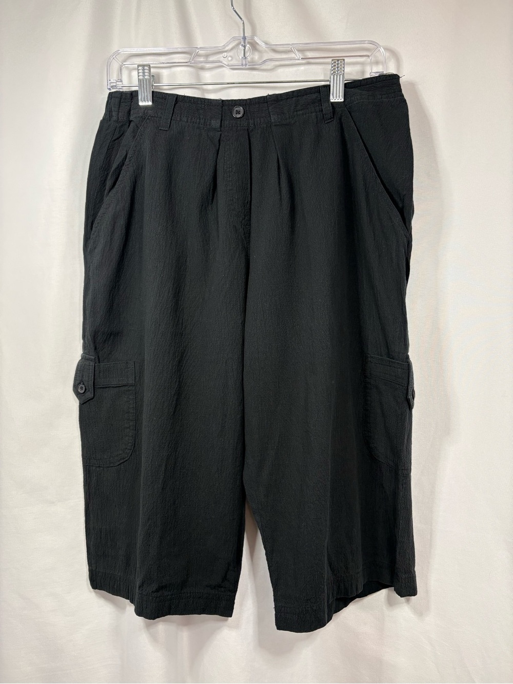 Vintage White Stag Black Cropped Cargo Shorts Size Petite Large